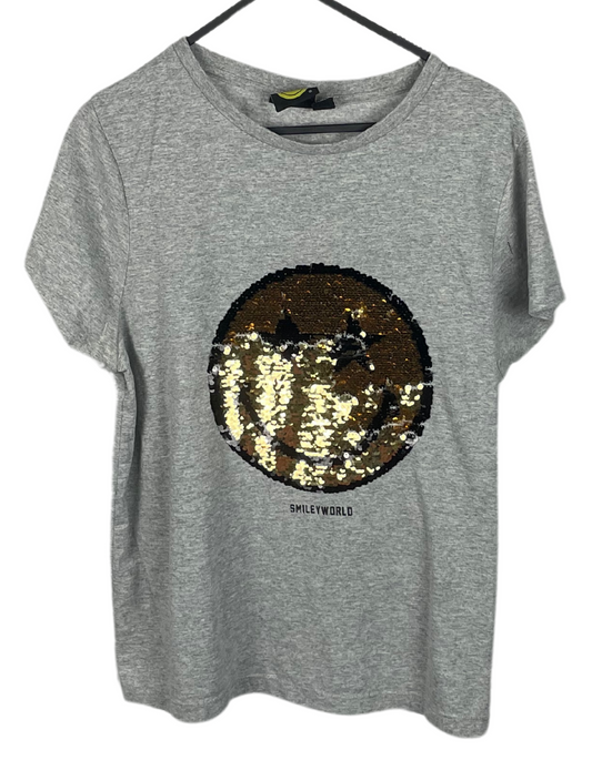 SMILEY FACE SEQUIN T-SHIRT SIZE 14