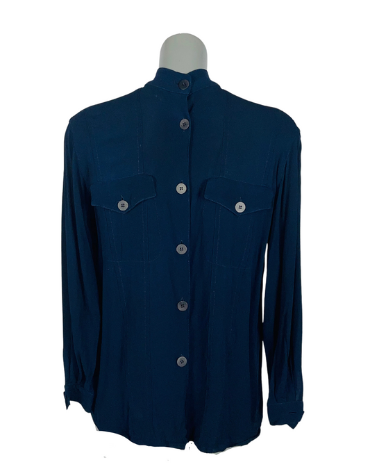 BLUE LONG SLEEVE BLOUSE MEDIUM