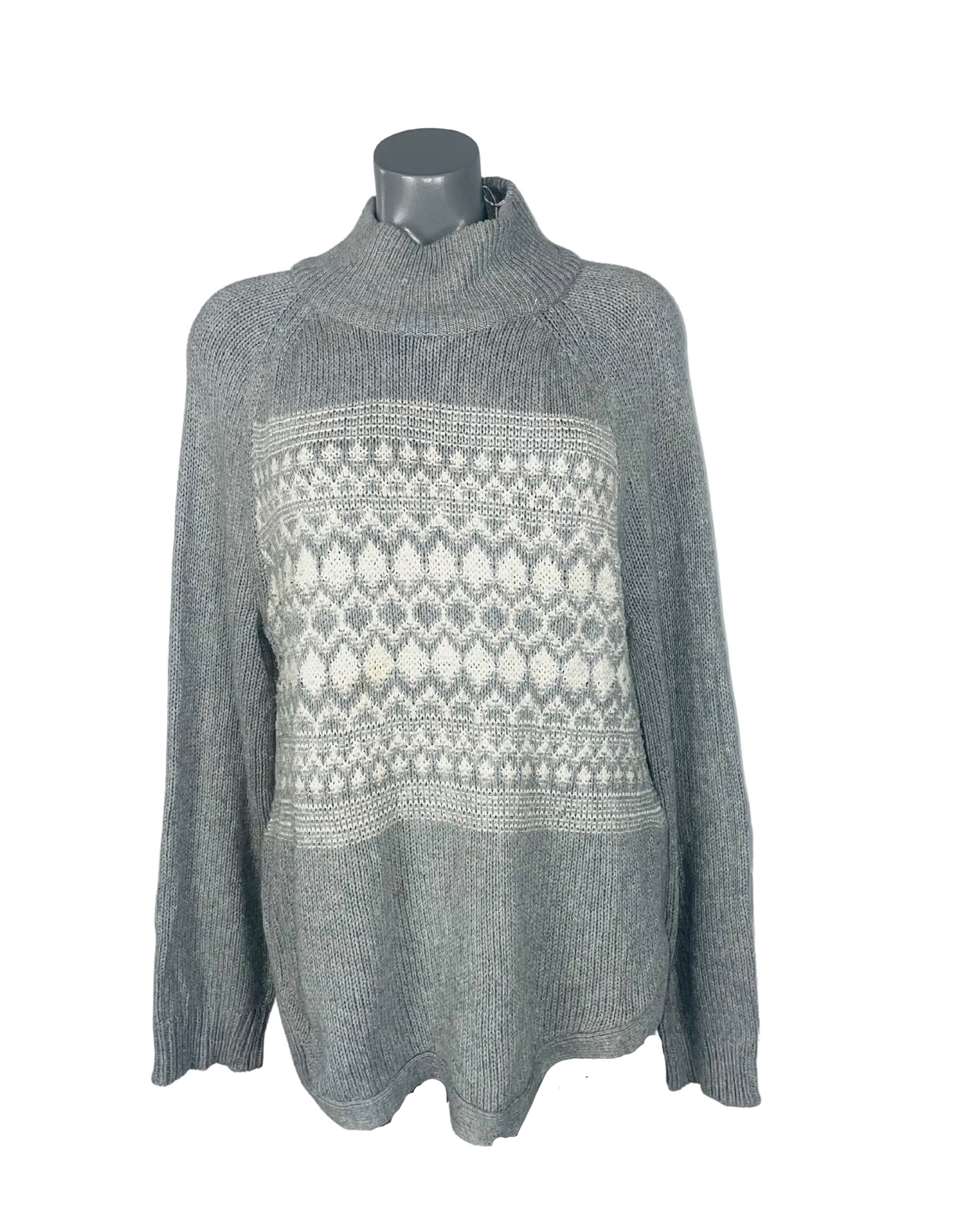 CHAPS JUMPER GREY HIGH NECK XL