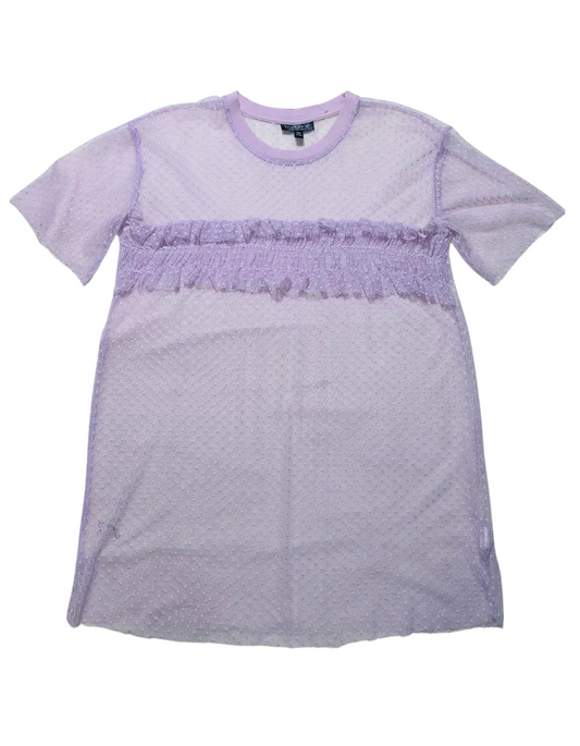 TOPSHOP PURPLE MESH TOP SIZE 8