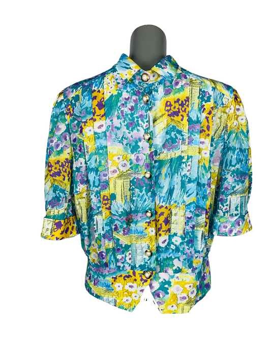 COLOURFUL PATTERN BLOUSE MEDIUM