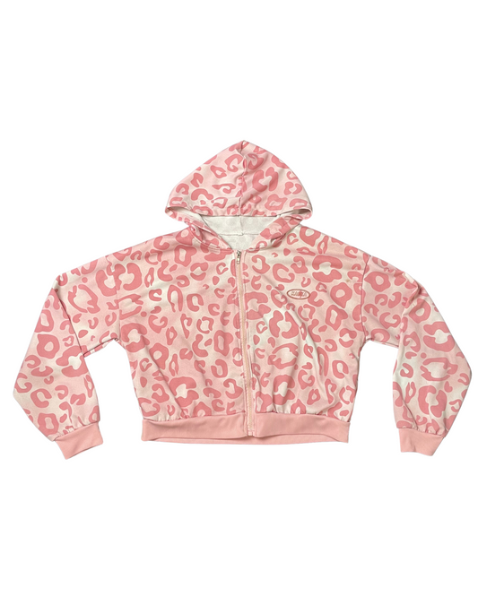 PINK CROPPED HOODED JACKET XL
