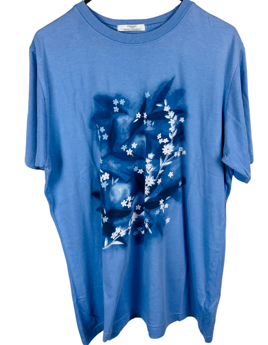 BLUE FLOWER PRINT T-SHIRT SIZE 12