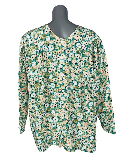 COLOURFUL FLOWER PRINT BLOUSE XXL