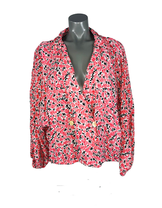 RED, WHITE AND BLACK BLOUSE LARGE