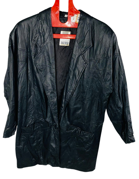 BLACK TOGETHERI GENUINE LEATHER JACKET SMALL