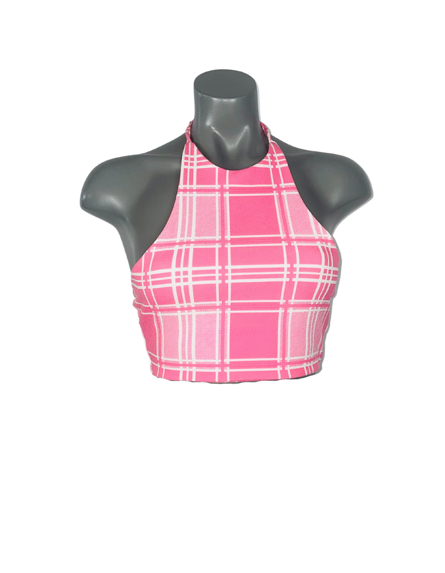 PRETTY LITTLE THING PINK HALTER NECK TOP SIZE 6