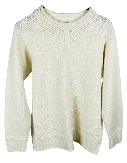 CREAM JOIE DE VIVRE KNITTED SWEATER SMALL