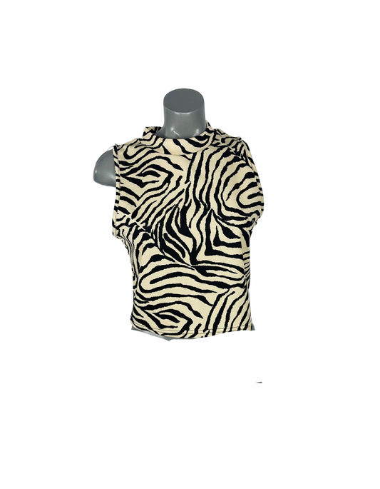 VALLEYGIRL ZEBRA PRINT SLEEVELESS CROP SIZE XL
