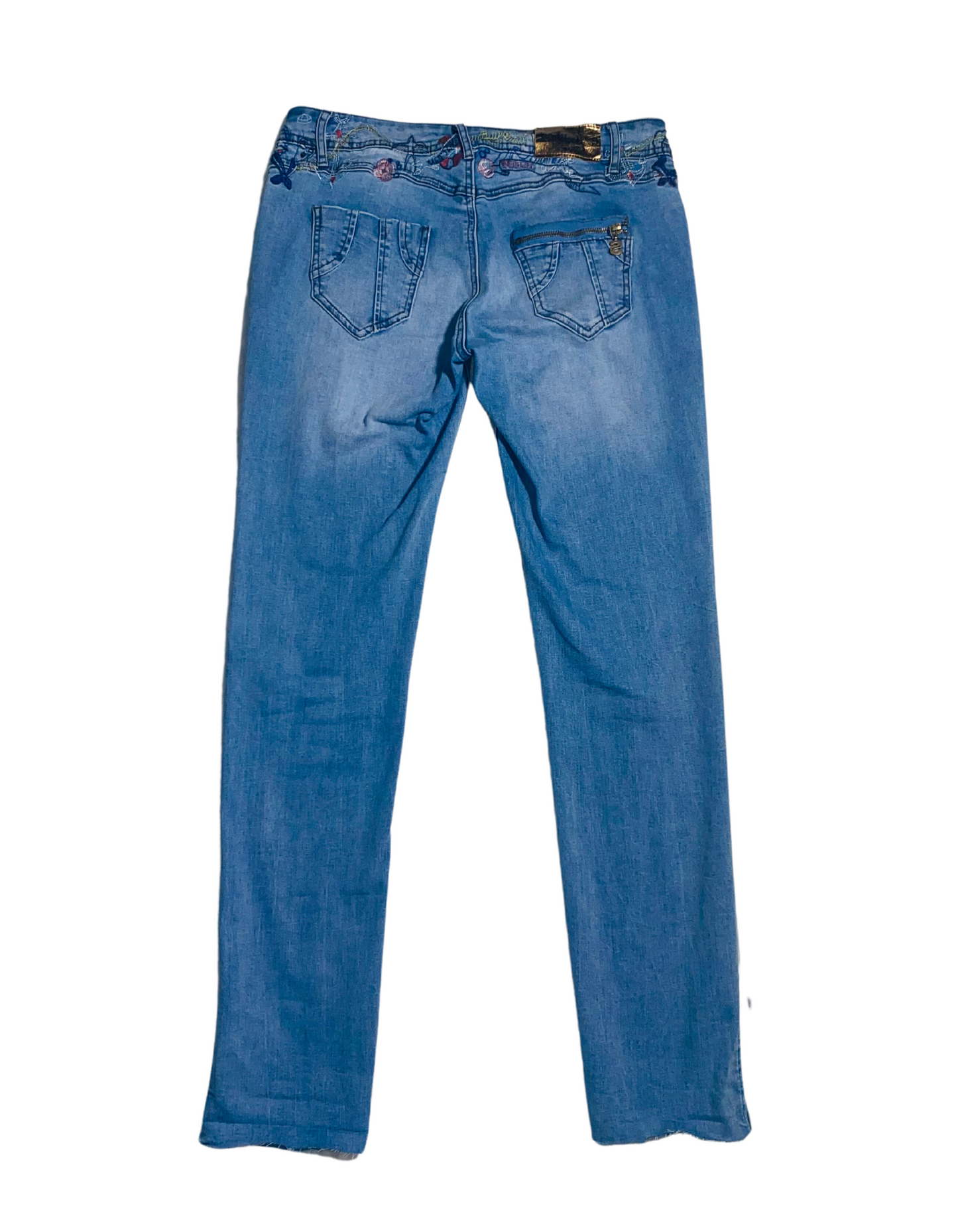 DESIGUAL BLUE FLOWER PRINT DENIM JEANS