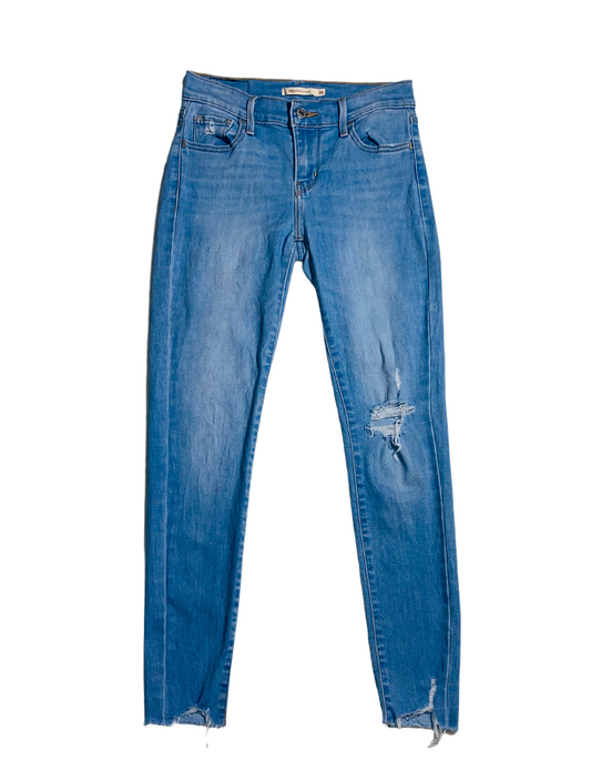 LEVIS SUPER SKINNY BLUE DENIM JEANS