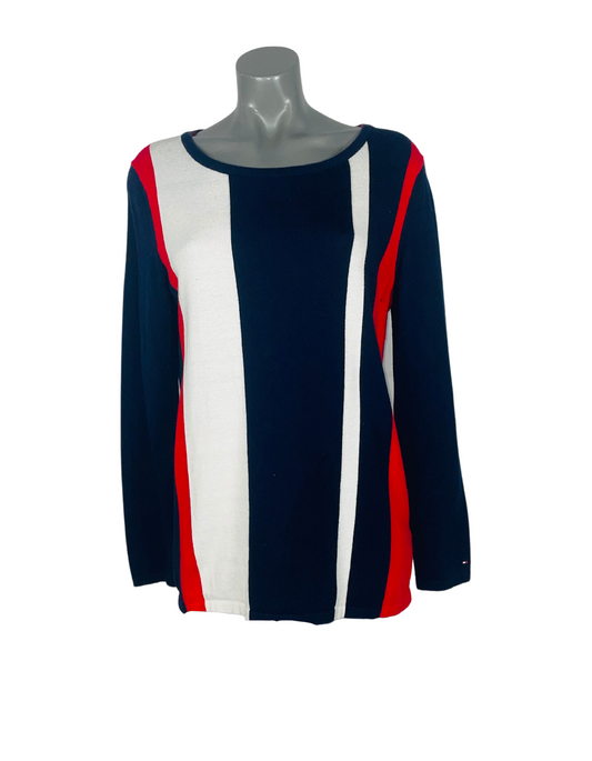 TOMMY HILFIGER BLUE, WHITE, RED SWEATER LARGE