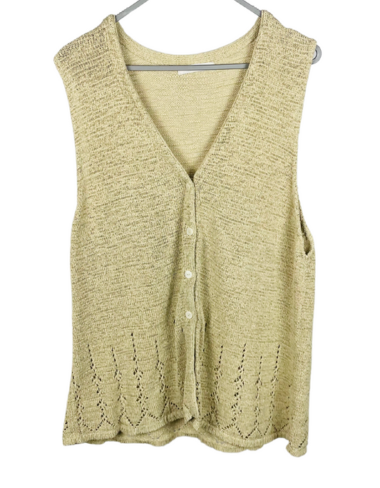 SLEEVELESS KNIT CARDIGAN SIZE 22