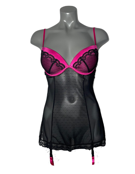 BLACK AND PINK ANN SUMMERS SIZE 34C