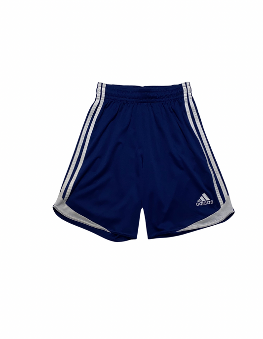 ADIDAS BLUE AND WHITE SHORTS SMALL