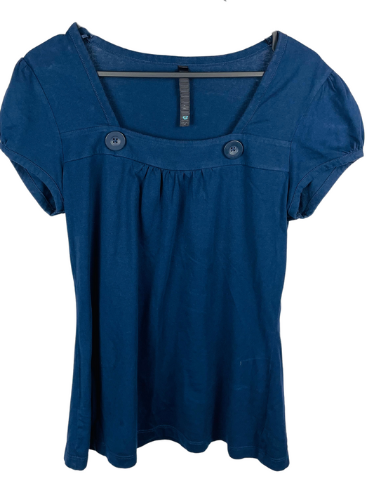 NAVY BLUE LOW NECK T-SHIRT SIZE 12