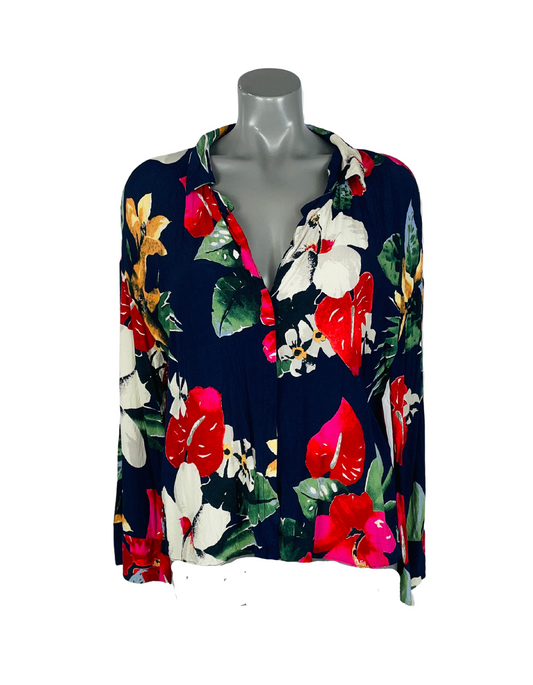 COLOURFUL FLOWER PATTERN ZARA BLOUSE MEDIUM