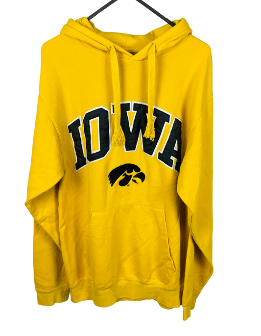 YELLOW IOWA SPORTS HOODIE LARGE