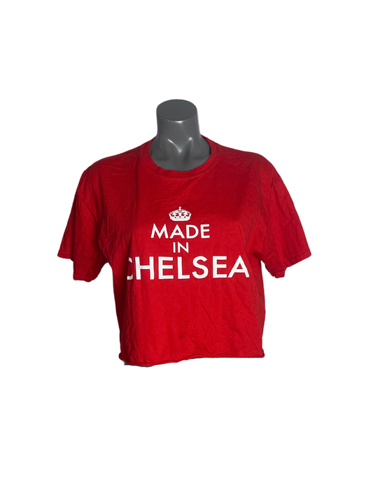 RED MADE IN CHELSEA CROPPED T-SHIRT LARGE
