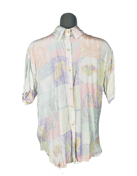 PASTEL COLOURS BLOUSE LARGE