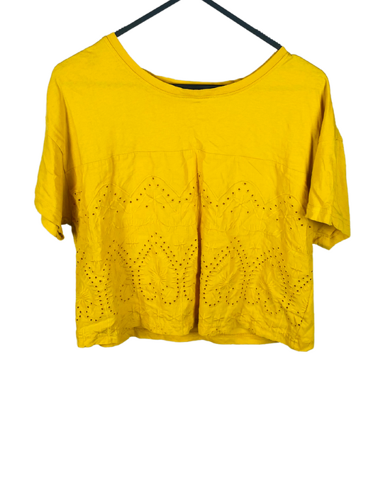 YELLOW CROPPED T-SHIRT XS