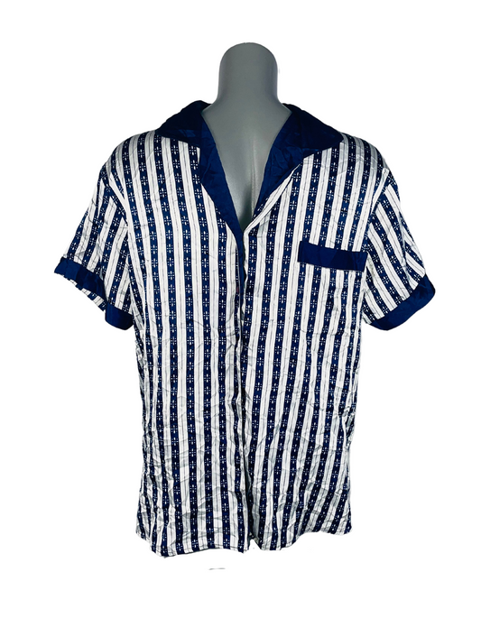 BLUE AND WHITE STRIPE BLOUSE XL