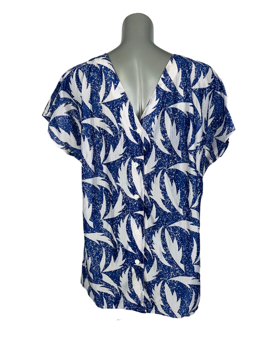 BLUE AND WHITE BLOUSE XL
