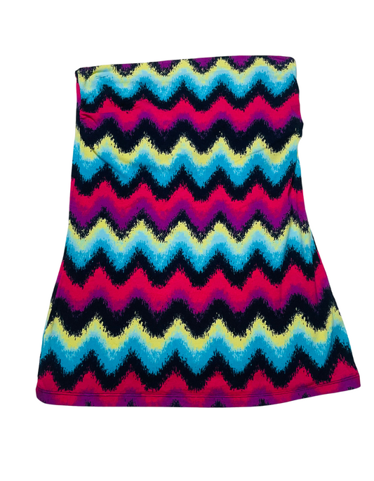 MULTICOLOURED BANDEAU TOP SIZE 10