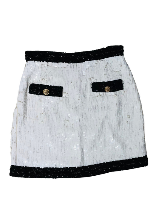 BLACK AND WHITE SEQUIN SKIRT SIZE 10