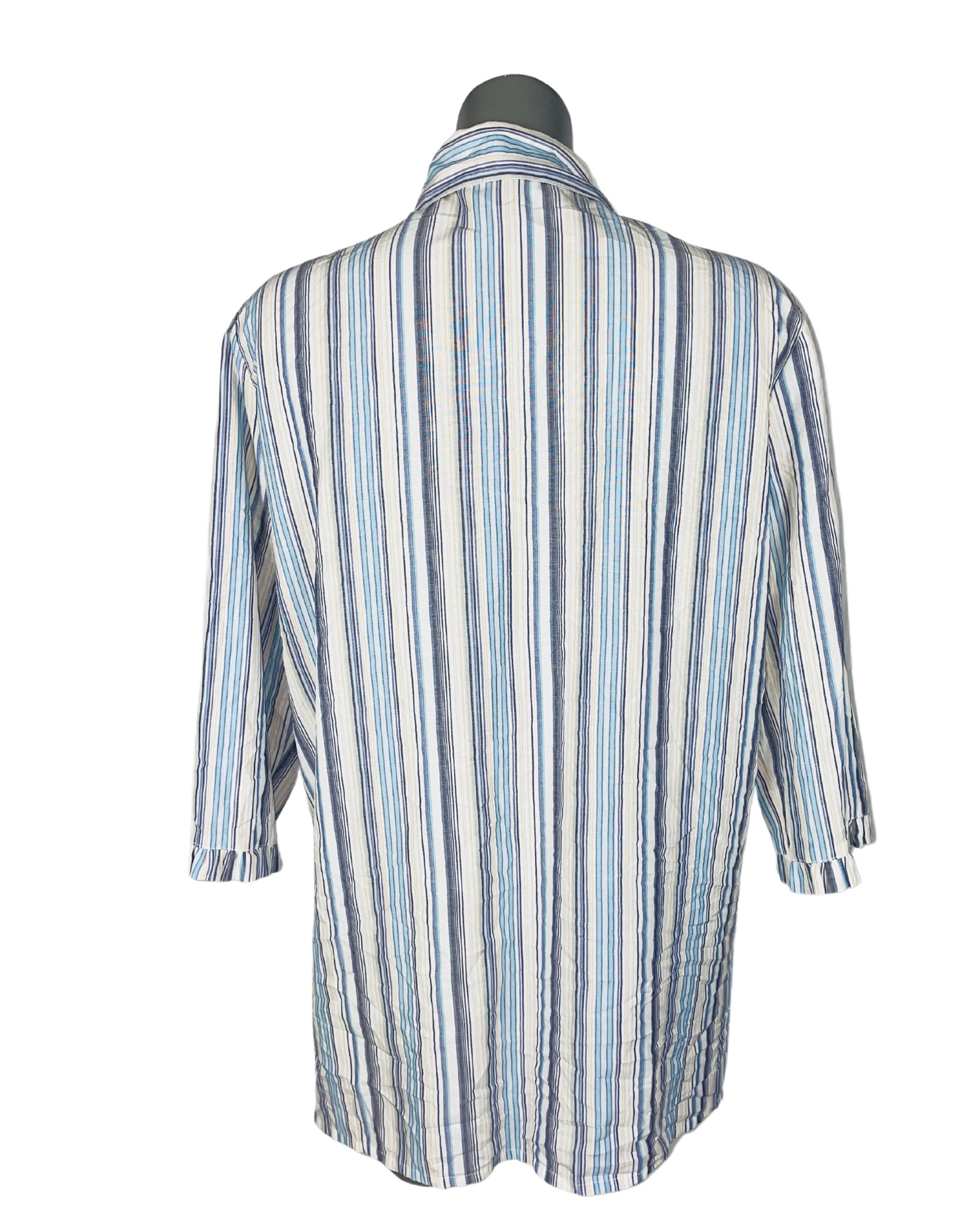 BLUE AND WHITE STRIPE SHIRT XL