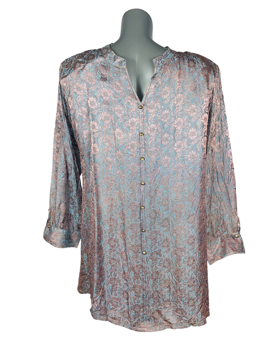 BLUE AND SILVER BLOUSE LARGE