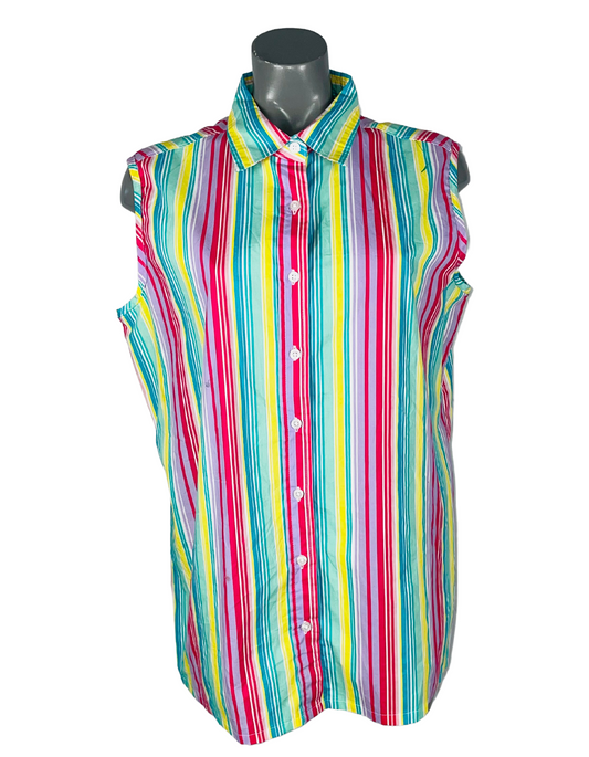 COLOURFUL SLEEVELESS SHIRT XL