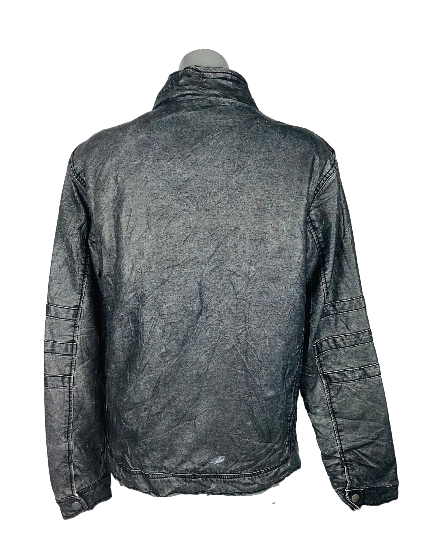 GENUINE LEATHER JACKET GREY ROUTE 66 SMALL