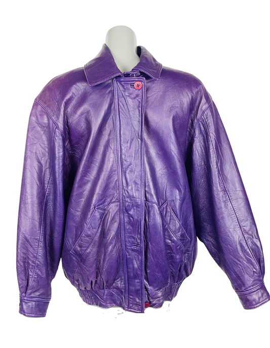 GENUINE LEATHER JACKET SIENA PURPLE SMALL