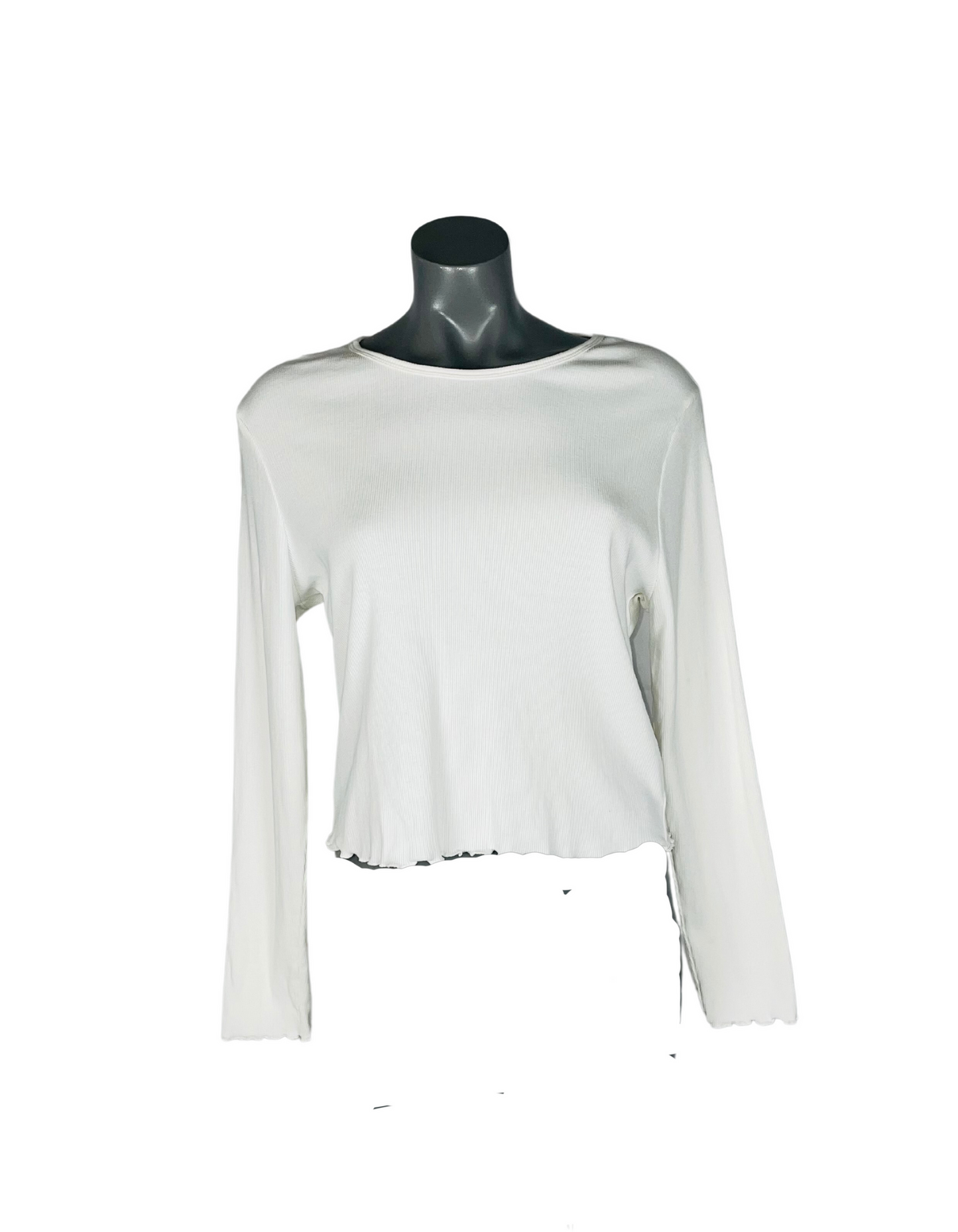 WHITE LONG SLEEVE T-SHIRT MEDIUM