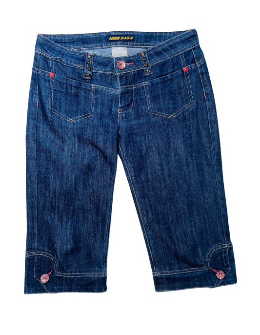 MISS SASA BLUE LONG SHORTS SIZE 14