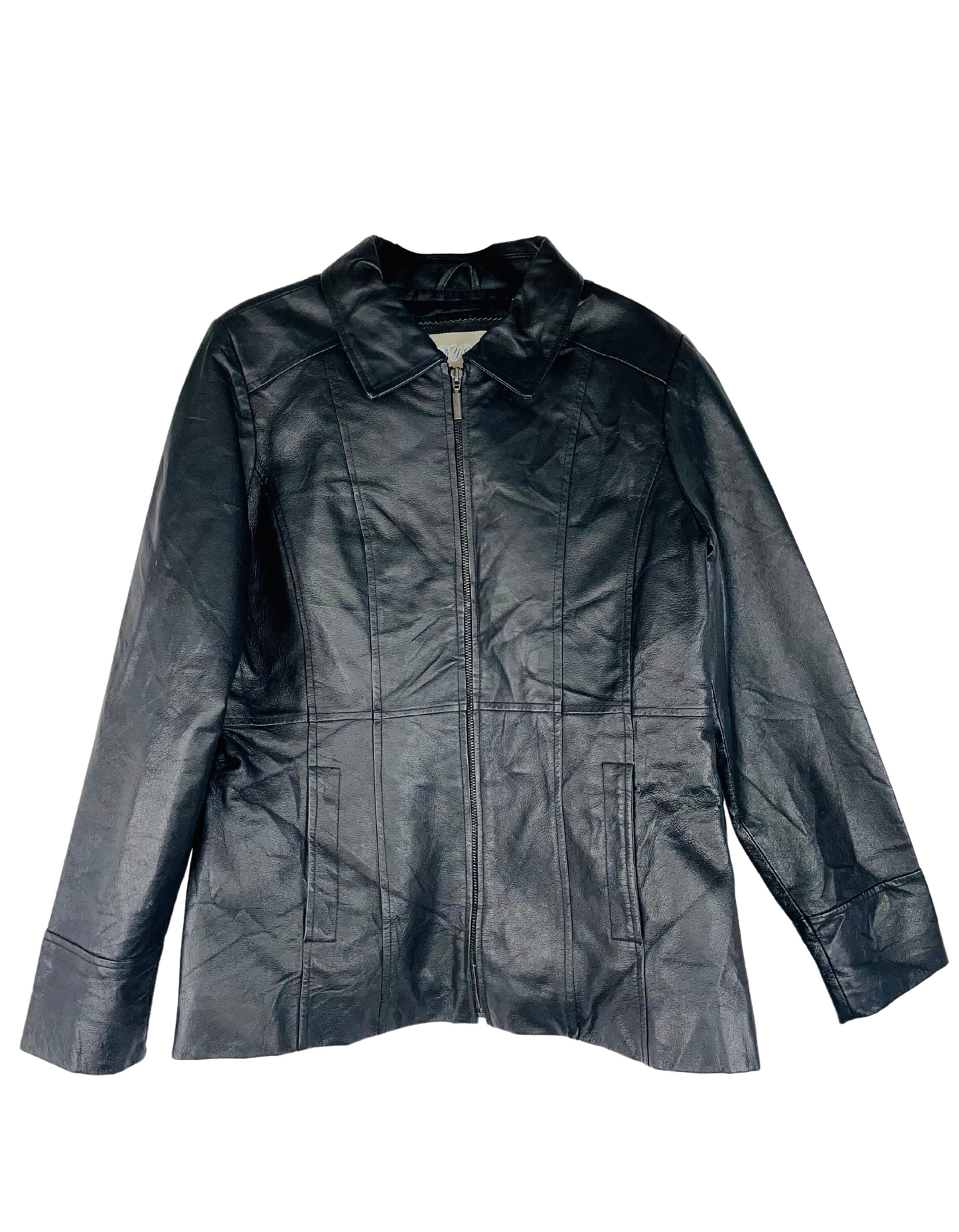 GENUINE LEATHER JACKET NY CLASSICS MEDIUM