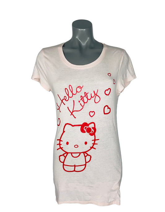 PINK HELLO KITTY LONG T-SHIRT SMALL