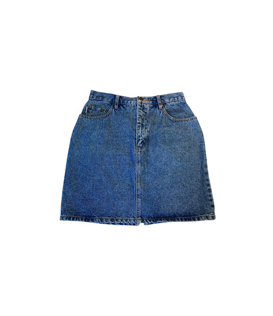 BLUE SPLINTER DENIM SKIRT SIZE 14