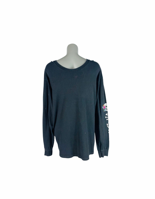 BLACK STUSSY LONG SLEEVE T-SHIRT LARGE
