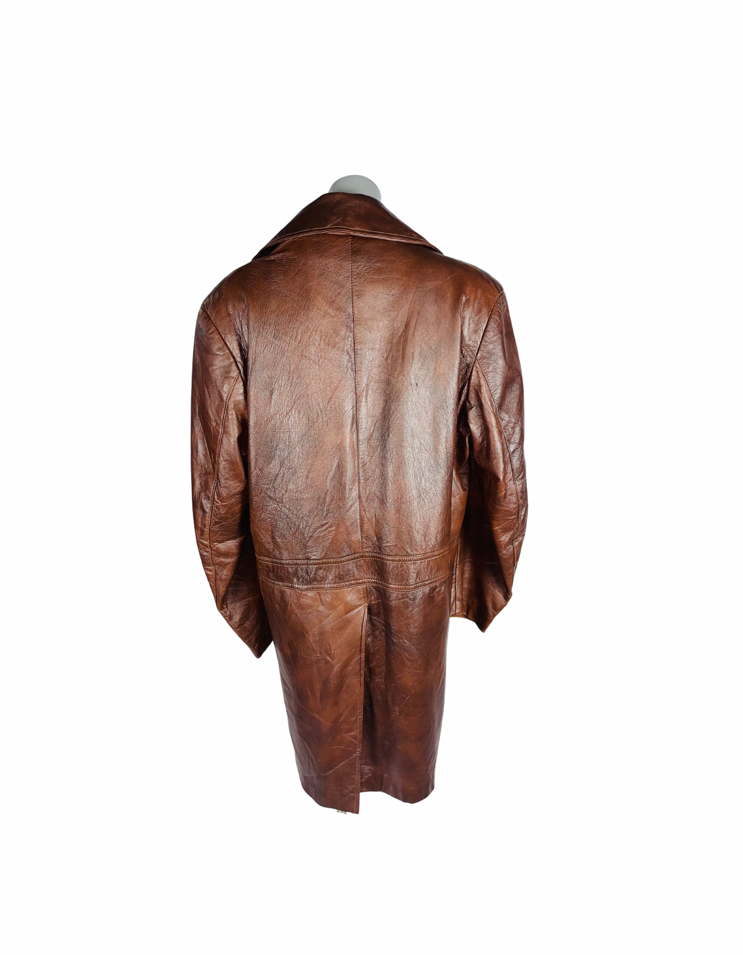 GENUINE LEATHER JACKET BROWN MEDIUM