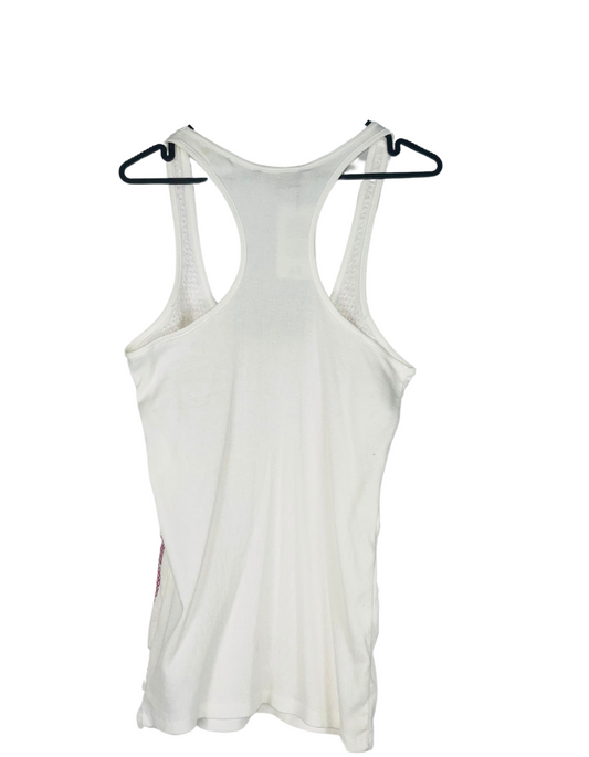 WHITE SEQUIN VEST TOP ARMANI SMALL