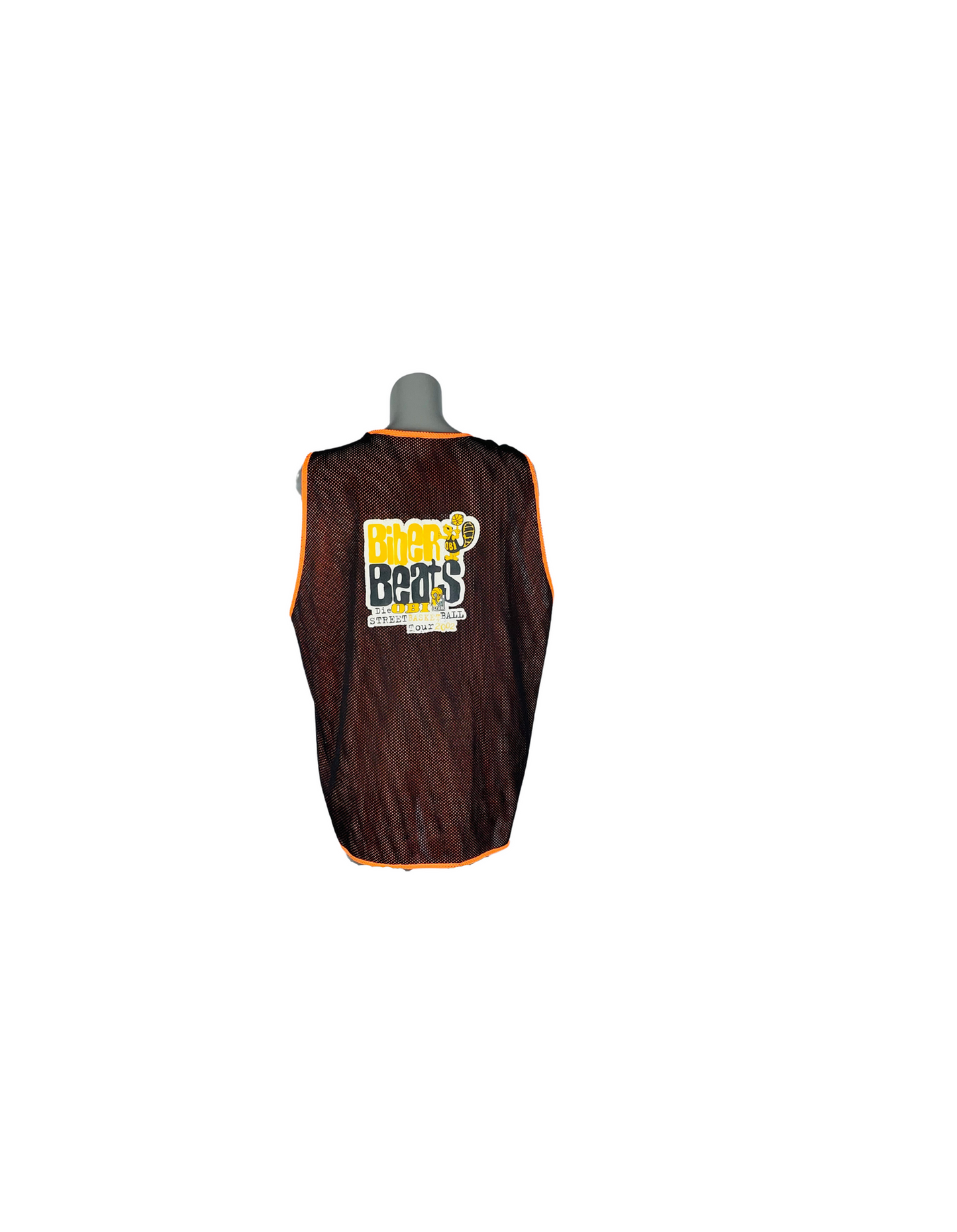 ONE OF A KIND BIBER BEATS VEST BLACK AND ORANGE LARGE