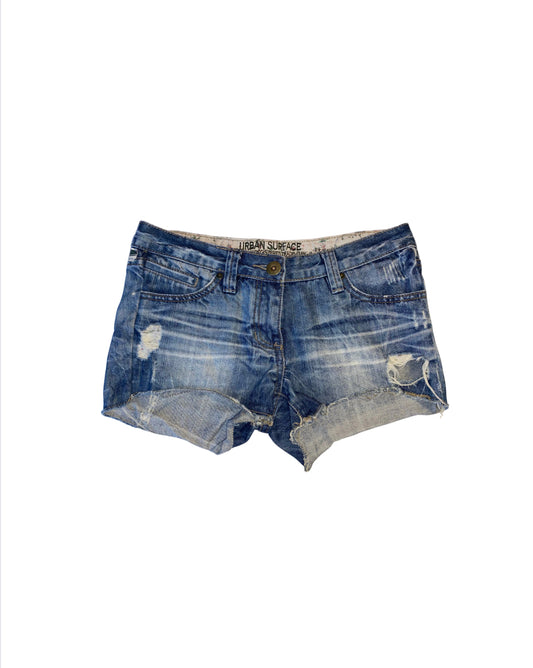 BLUE URBAN SURFACE DENIM SHORTS SMALL