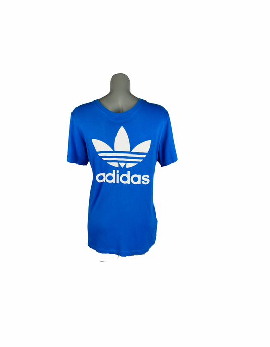 BLUE AND WHITE ADIDAS T-SHIRT SMALL