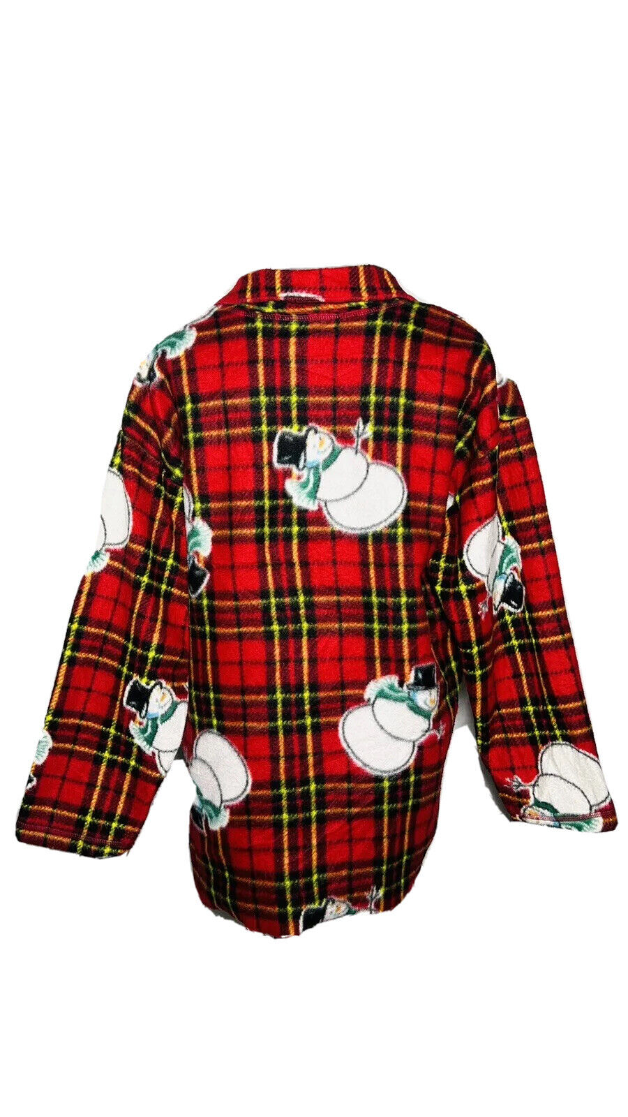 CRAZY FLEECE BY EW SIZE XL RED BUTTON UP WITH SNOWMEN