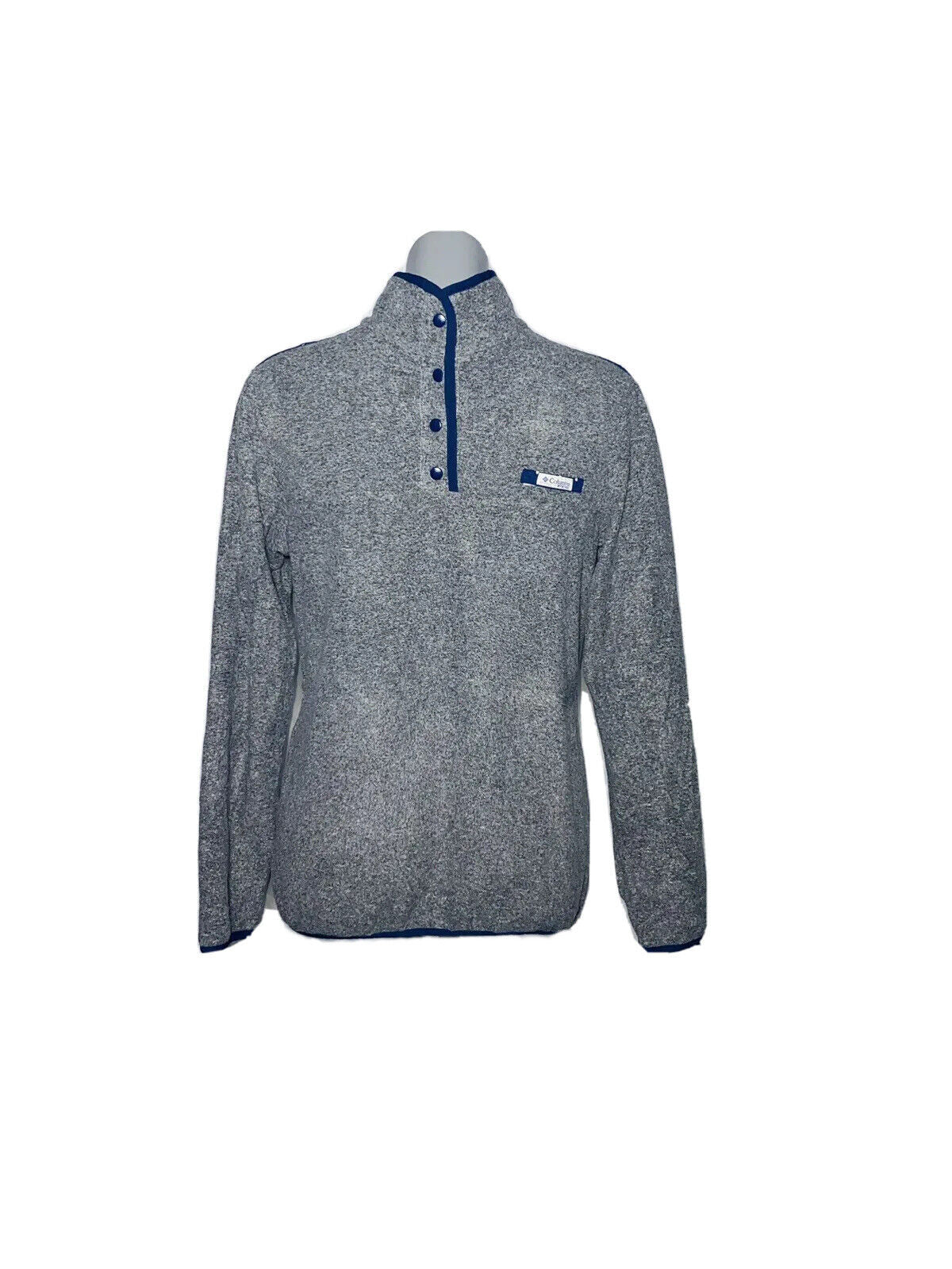 COLUMBIA PFG GREY AND BLUE POLKADOT FLEECE SIZE M