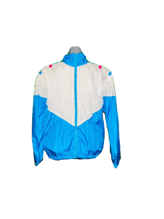 G-4000 RETRO BLOCK COLOUR WHITE AND BLUE 90’s VINTAGE SHELL JACKET SIZE M