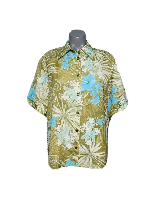 MODELL FLORAL PRINT VINTAGE WOMANS BLOUSE UK 16