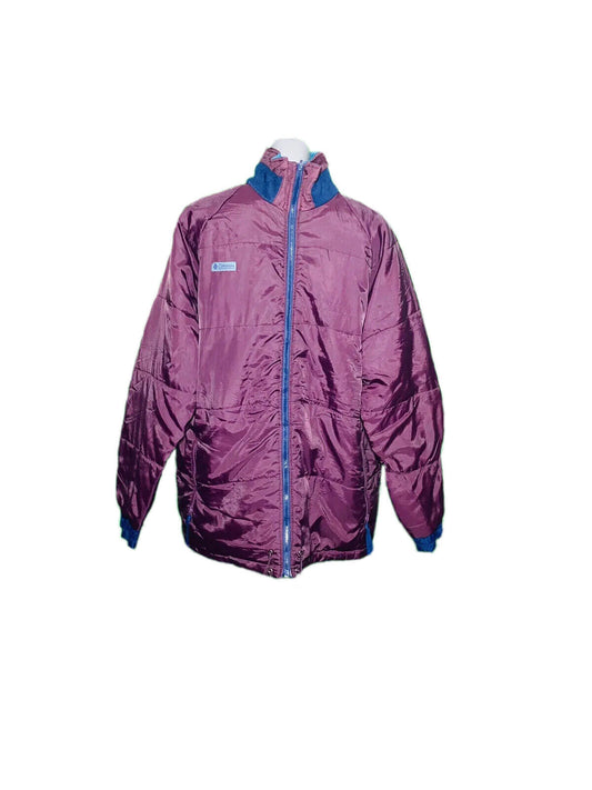 BURGUNDY AND DARK GREEN REVERSIBLE COLUMBIA SIZE XL COAT